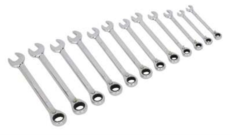 Sealey S0840 - Combination Ratchet Ring Spanner Set Reversible 12pc