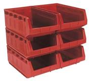 Sealey TPS56R - Plastic Storage Bin 310 x 500 x 190mm - Red Pack of 6