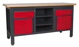 Sealey AP1905A - Workstation with 2 Drawers, 2 Cupboards & Open Storage