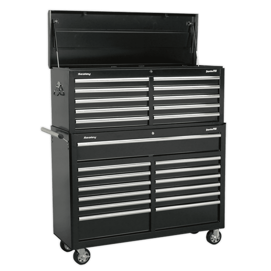Sealey AP52COMBO2 - Tool Chest Combination 23 Drawer with Ball Bearing Slides - Black