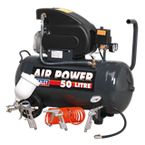 Sealey SAC5020EPK - Air Compressor 50L Direct Drive 2hp with 4pc Air Accessory Kit