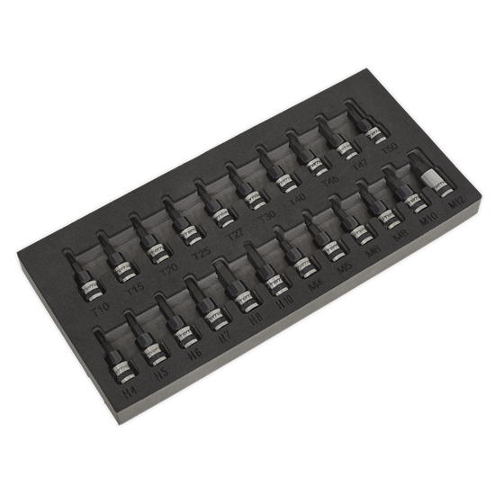Sealey AK7985 - TRX-Star/Hex/Spline Socket Bit Set 22pc 3/8"Sq Drive Black Series