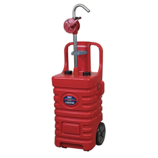 Sealey DT55RCOMBO1 - 55ltr Mobile Dispensing Tank with Oil Rotary Pump - Red