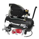 Sealey SAC5020APK - Air Compressor 50L Direct Drive 2hp with 4pc Air Accessory Kit