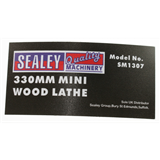 Sealey Sm1307.29 - Name Plate
