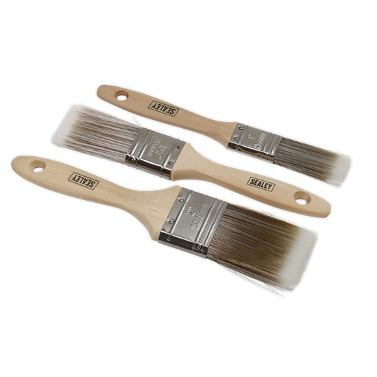 Sealey SPBS3W - Wooden Handle Paint Brush Set 3pc