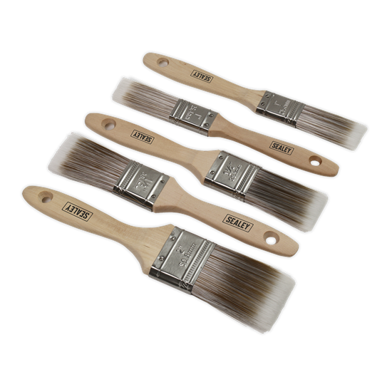 Sealey SPBS5W - Wooden Handle Paint Brush Set 5pc