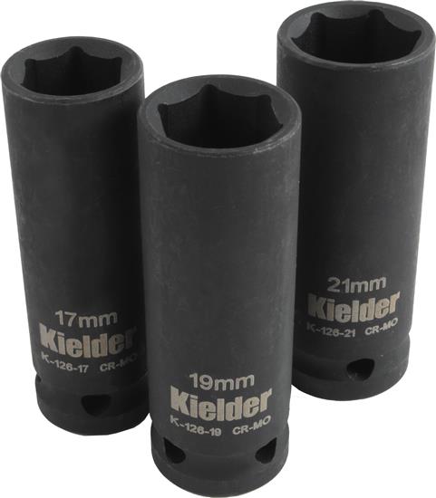 Kielder KWT-126-01 - 1/2" Impact Socket Set ⠗, 19 & 21mm)