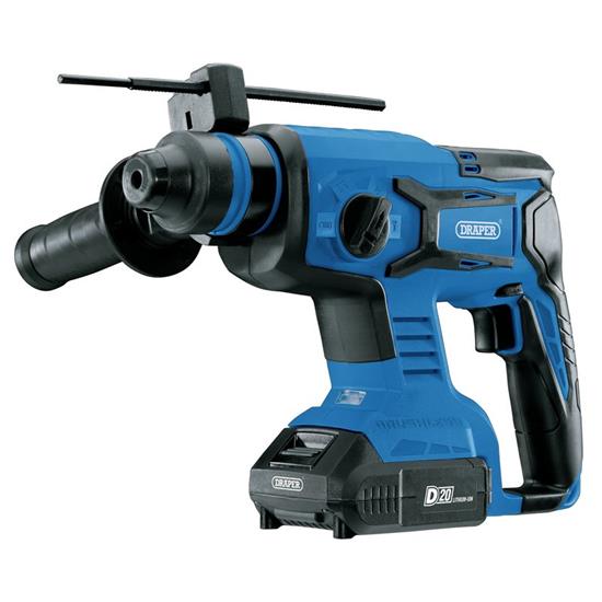 Draper 00592 𨴠SDSD1.7JSET) - D20 20V Brushless SDS+ Rotary Hammer Drill with 2 x 2Ah Batteries and Charger