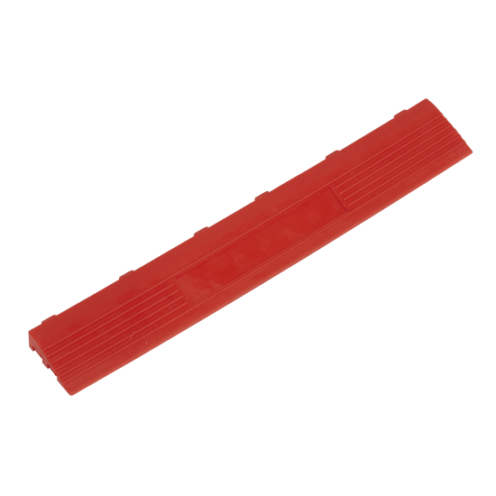 Sealey FT3ERF - Polypropylene Floor Tile Edge 400 x 60mm Red Female - Pack of 6