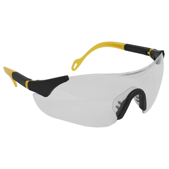 Worksafe 9208 - Sports Style Clear Safety Glasses with Adjustable Arms