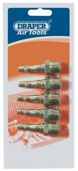 Draper 25835 � Packed) - 3/8" Bsp Male Thread Pcl Air Line Adaptor Pack Of 5