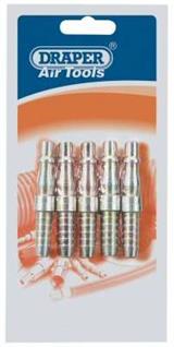 Draper 25837 � Packed) - 5/16" Bore Pcl Air Line Coupling Adaptor / Tailpieces Pack Of 5