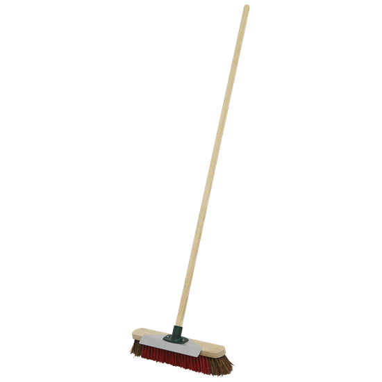 Sealey BM16SC - Heavy-Duty Broom with Scraper 16"𨐅mm) Stiff/Hard Bristle