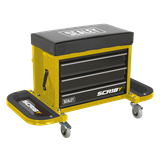 Sealey SCR18Y - Mechanic's Utility Seat & Toolbox - Yellow
