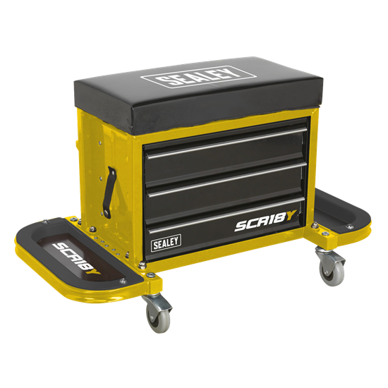 Sealey SCR18Y - Mechanic's Utility Seat & Toolbox - Yellow