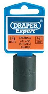Draper 28488 𨐐mm) - Draper Expert 16mm 1/2" Square Drive Powerdrive Impact Socket