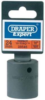 Draper 28545 𨐐mm) - Draper Expert 24mm 1/2" Square Drive Powerdrive Impact Socket