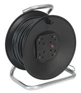 Sealey CR50/1.5 - Cable Reel 50mtr 4 x 230V Heavy-Duty Thermal Trip