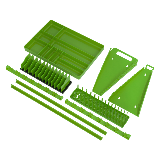 Sealey TSK01HV - Tool Storage Organizer Set 9pc - Hi-Vis Green