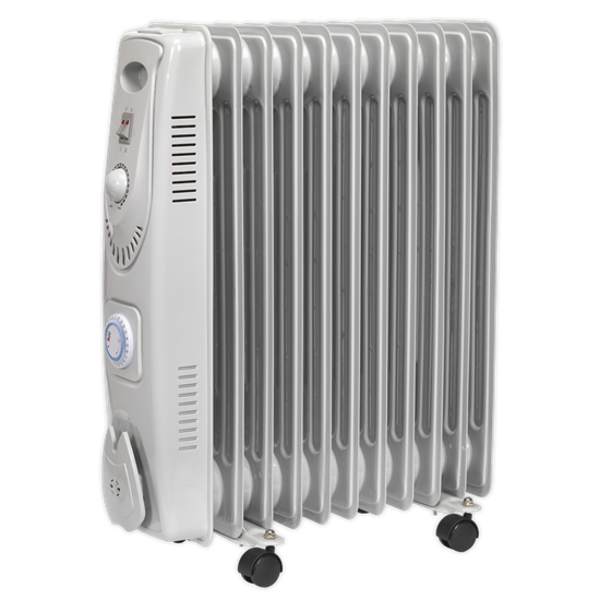 Sealey RD2500T - Oil Filled Radiator 2500W/230V 11 Element with Timer