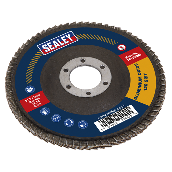 Sealey FD125120E - Flap Disc Aluminium Oxide Ø125mm Ø22mm Bore 120Grit