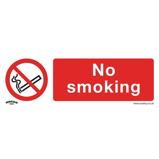Sealey SS13P10 - Prohibition Safety Sign - No Smoking - Rigid Plastic - Pack of 10