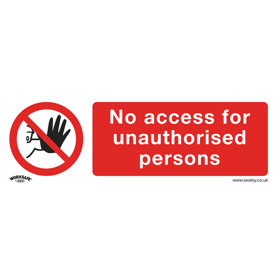 Sealey SS17P10 - Prohibition Safety Sign - No Access - Rigid Plastic - Pack of 10