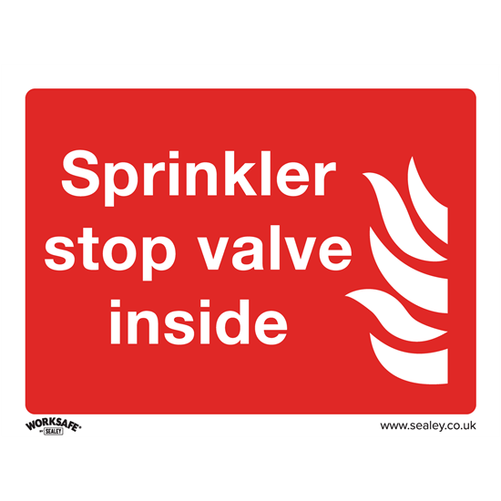 Sealey SS23P10 - Safe Conditions Safety Sign - Sprinkler Stop Valve - Rigid Plastic - Pack of 10