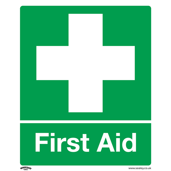 Sealey SS26V10 - Safety Sign - First Aid - Self-Adhesive Vinyl - Pack of 10