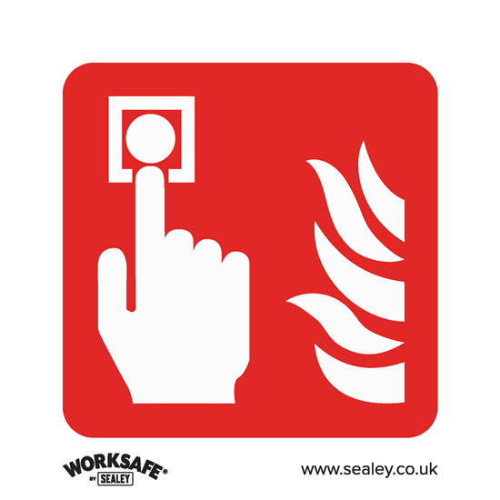 Sealey SS31P10 - Safe Conditions Safety Sign - Fire Alarm Symbol - Rigid Plastic - Pack of 10