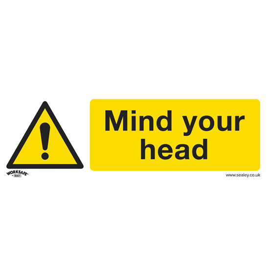 Sealey SS39P1 - Warning Safety Sign - Mind Your Head - Rigid Plastic