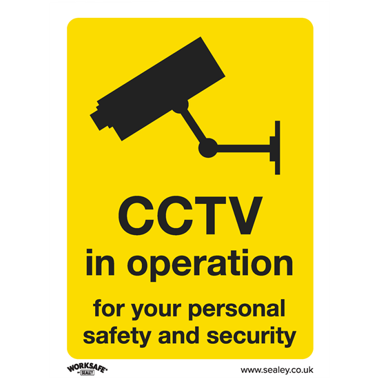 Sealey SS40P1 - Warning Safety Sign - CCTV - Rigid Plastic
