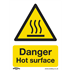 Sealey SS42P10 - Warning Safety Sign - Danger Hot Surface - Rigid Plastic - Pack of 10