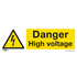 Sealey SS48P10 - Warning Safety Sign - Danger High Voltage - Rigid Plastic - Pack of 10