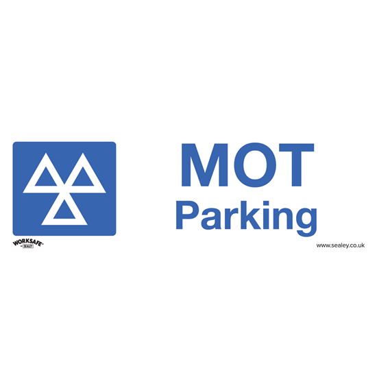 Sealey SS49P10 - Warning Safety Sign - MOT Parking - Rigid Plastic - Pack of 10