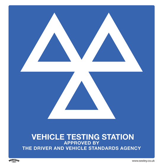 Sealey SS51P10 - Warning Safety Sign - MOT Testing Station - Rigid Plastic - Pack of 10