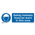 Sealey SS8P10 - Mandatory Safety Sign - Safety Helmets Must Be Worn In This Area - Rigid Plastic - Pack of 10
