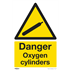 Sealey SS61V10 - Warning Safety Sign - Danger Oxygen Cylinders - Self-Adhesive Vinyl - Pack of 10