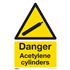 Sealey SS63P1 - Warning Safety Sign - Danger Acetylene Cylinders - Rigid Plastic