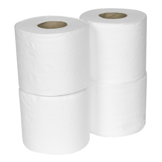 Sealey TOL40 - Plain White Toilet Roll - Pack of 4 x 10 ⡀ Rolls)