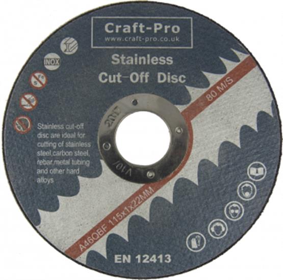 CraftPro 9S590115122 - 115mm x 1.0mm x 22mm Stainless Cut Off Disc