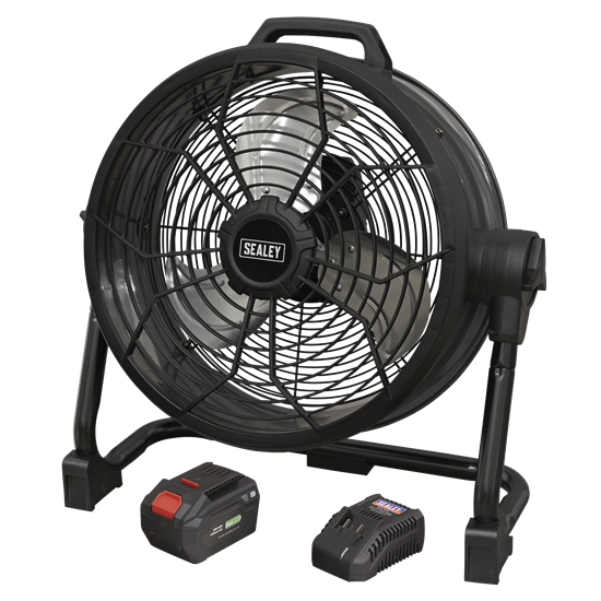 Sealey HVD16CCOMBO - 2-in-1 Cordless/Corded 16" High Velocity Drum Fan Kit