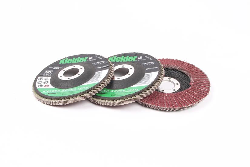 Kielder KWT-145 115mm Professional Flap Discs for Angle Grinder ⢀ Grit - 3 Pack)