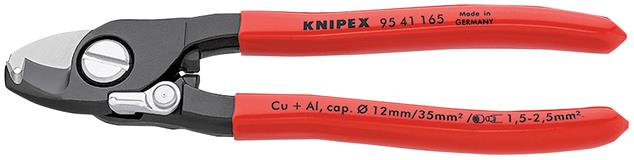 Draper 82576 ⢕ 41 165) - Knipex 95 41 165SBE Copper or Aluminium Only Cable Shear with Sprung Handles, 165mm