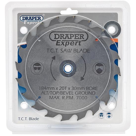 Draper 09471 ʌSB184P) - Expert TCT Saw Blade, 184 x 30mm, 20T