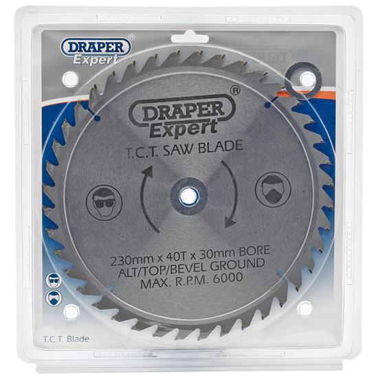 Draper 09481 ʌSB230P) - Expert TCT Saw Blade, 230 x 30mm, 40T