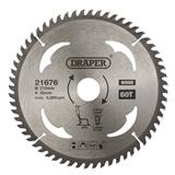 Draper 21676 (SBW10) - TCT Circular Saw Blade for Wood, 210 x 30mm, 60T