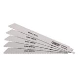 Draper 38754 ʍS1122HF) - Bi-metal Reciprocating Saw Blades for Multi-Purpose Cutting, 225mm, 10tpi (Pack of 5)