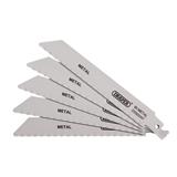 Draper 43444 ʍS922AF) - Bi-metal Reciprocating Saw Blades for Metal Cutting, 150mm, 24tpi (Pack of 5)
